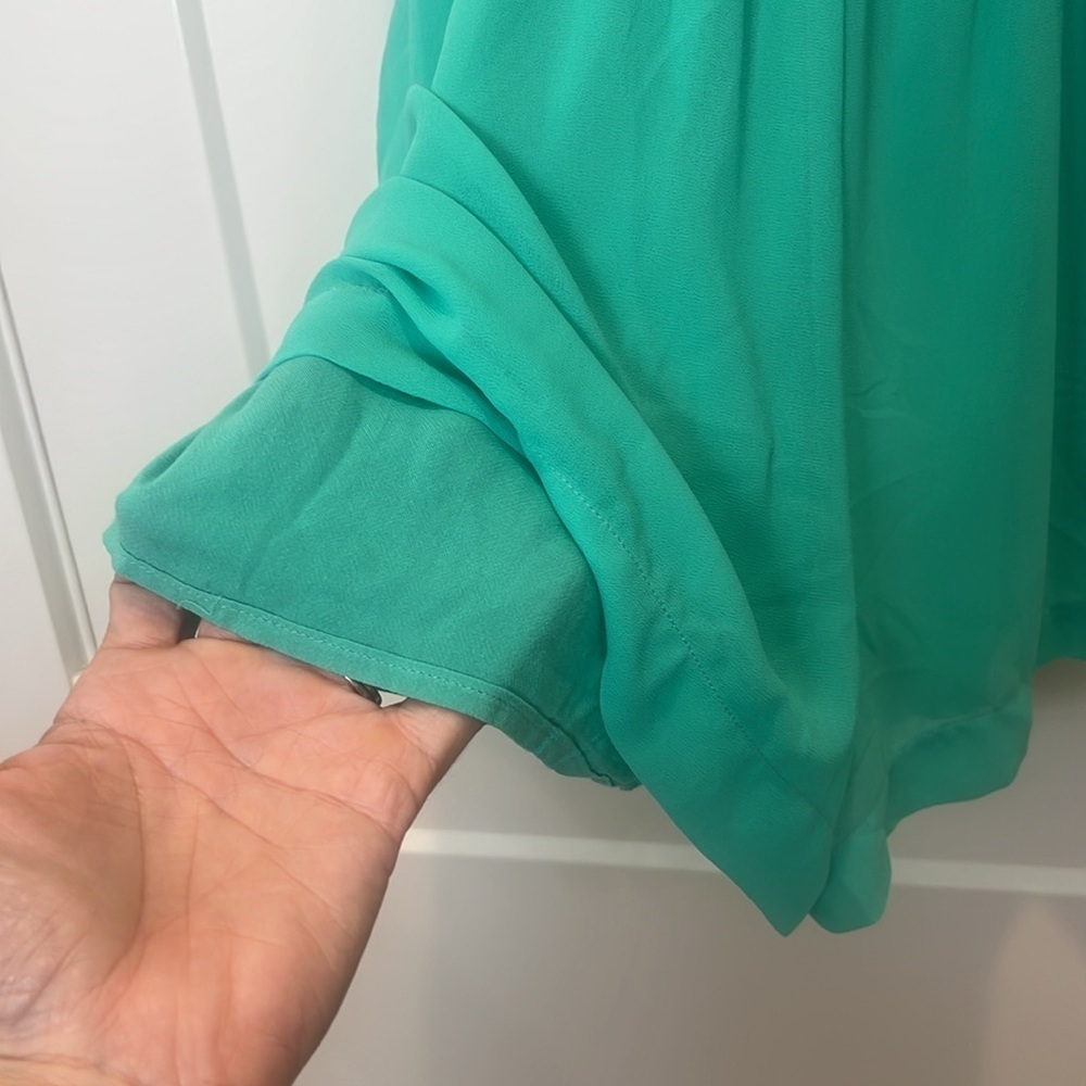 Gianni Bini green Ruffle One Piece romper size large. - Picture 5 of 8